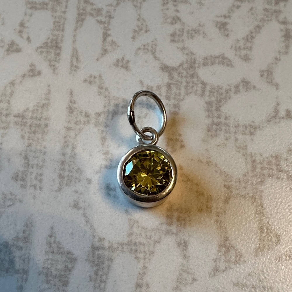 NEW! Grace & Heart Light Peridot CZ Aug Birthstone Charm